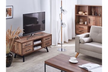 Illari Golvstående Tv Bänk 127 cm med Förvaring i Ljust Trä - Brun - Möbler - Vardagsrum - Tv-möbler & mediamöbler - Tv-bänkar