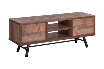 Illari Golvstående Tv Bänk 127 cm med Förvaring i Ljust Trä - Brun - Möbler - Vardagsrum - Tv-möbler & mediamöbler - Tv-bänkar