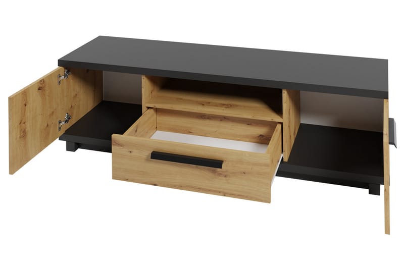 ILMARI TV-bänk 40x135 cm Ek/Svart - Ek/Svart - Möbler - Vardagsrum - Tv-möbler & mediamöbler - Tv-bänkar