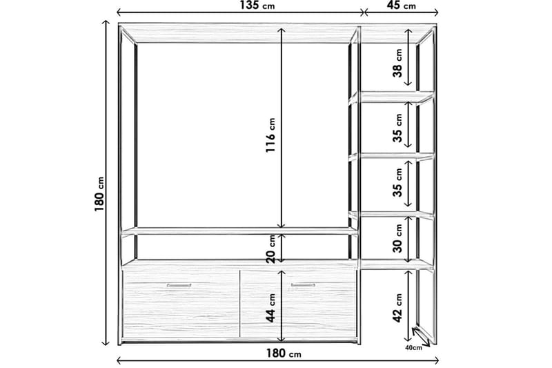 ILUCOTEN Tv-bänk 180 cm Valnöt - Möbler - Vardagsrum - Tv-möbler & mediamöbler - Tv-bänkar