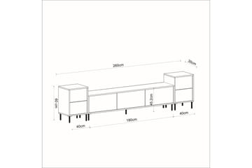 Imaj Tv-bänk 260 cm - Guld/Svart/Vit - Möbler - Vardagsrum - Tv-möbler & mediamöbler - Tv-bänkar