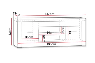 Indianapolis TV-bänk 137x42x53 cm - Brun - Möbler - Vardagsrum - Tv-möbler & mediamöbler - Tv-bänkar