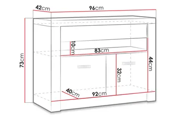 Indianapolis TV-bänk 96x42x73 cm - Vit - Möbler - Vardagsrum - Tv-möbler & mediamöbler - Tv-bänkar