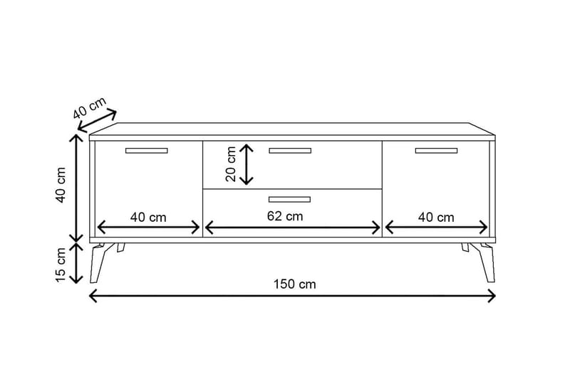 IYIPORT Tv-bänk 150 cm Vit - Möbler - Vardagsrum - Tv-möbler & mediamöbler - Tv-bänkar