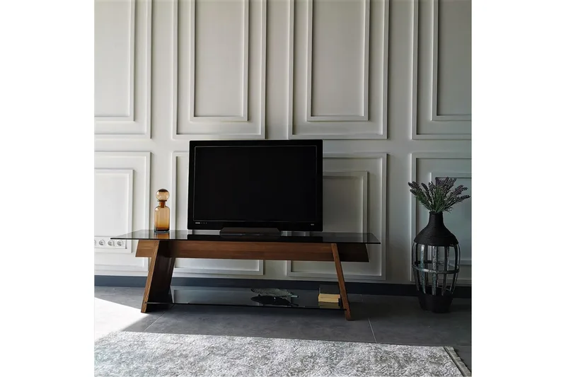 Jamerria TV-Bänk 158 cm - Valnöt/Svart - Möbler - Vardagsrum - Tv-möbler & mediamöbler - Tv-bänkar