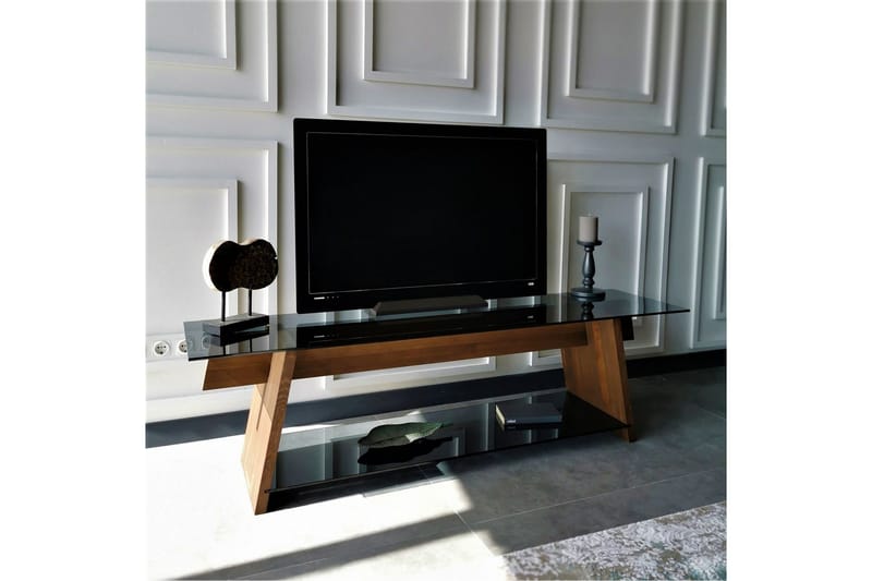 Jamerria TV-Bänk 158 cm - Valnöt/Svart - Möbler - Vardagsrum - Tv-möbler & mediamöbler - Tv-bänkar