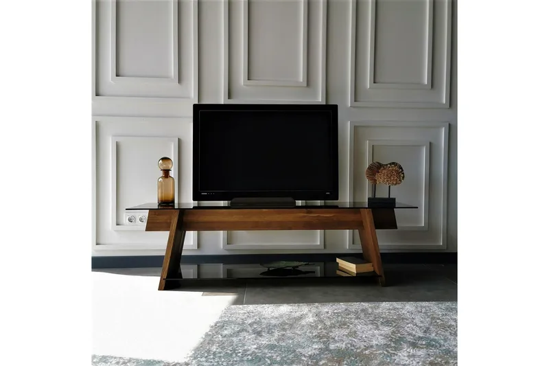 Jamerria TV-Bänk 158 cm - Valnöt/Svart - Möbler - Vardagsrum - Tv-möbler & mediamöbler - Tv-bänkar