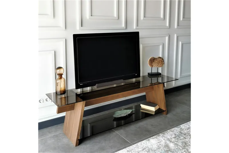 Jamerria TV-Bänk 158 cm - Valnöt/Svart - Möbler - Vardagsrum - Tv-möbler & mediamöbler - Tv-bänkar