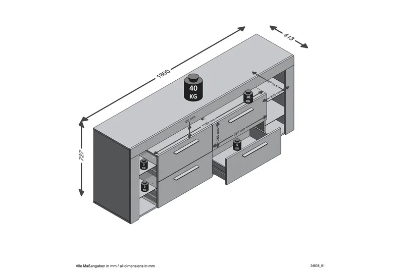 Jernae TV-Bänk 180 cm - Brun - Möbler - Vardagsrum - Tv-möbler & mediamöbler - Tv-bänkar