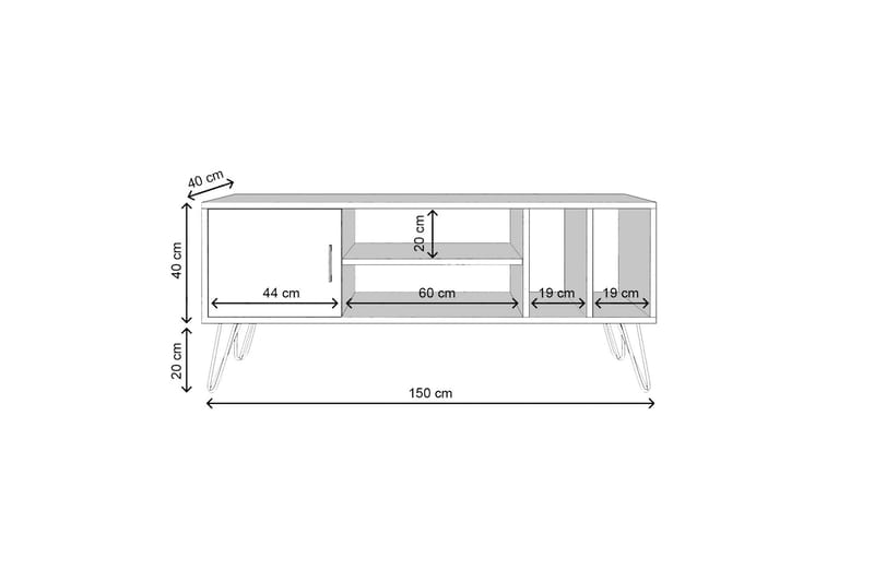 Jullerup Tv-bänk 150 cm Svart/Brun - Möbler - Vardagsrum - Tv-möbler & mediamöbler - Tv-bänkar