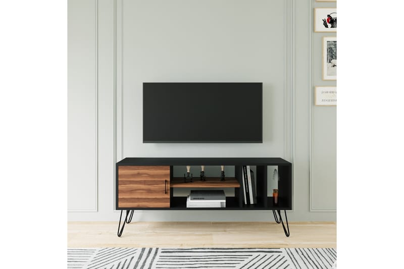 Jullerup Tv-bänk 150 cm Svart/Brun - Möbler - Vardagsrum - Tv-möbler & mediamöbler - Tv-bänkar