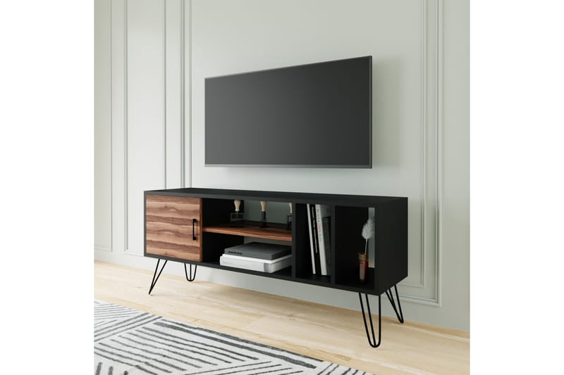 Jullerup Tv-bänk 150 cm Svart/Brun - Möbler - Vardagsrum - Tv-möbler & mediamöbler - Tv-bänkar