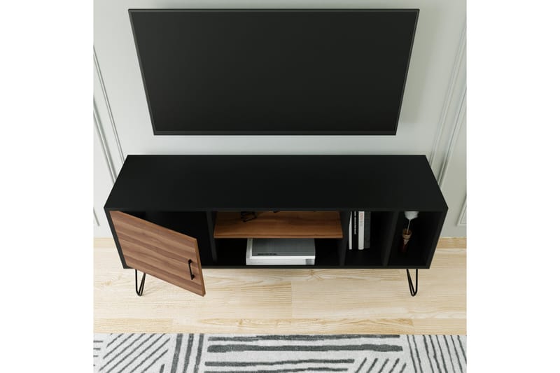 Jullerup Tv-bänk 150 cm Svart/Brun - Möbler - Vardagsrum - Tv-möbler & mediamöbler - Tv-bänkar
