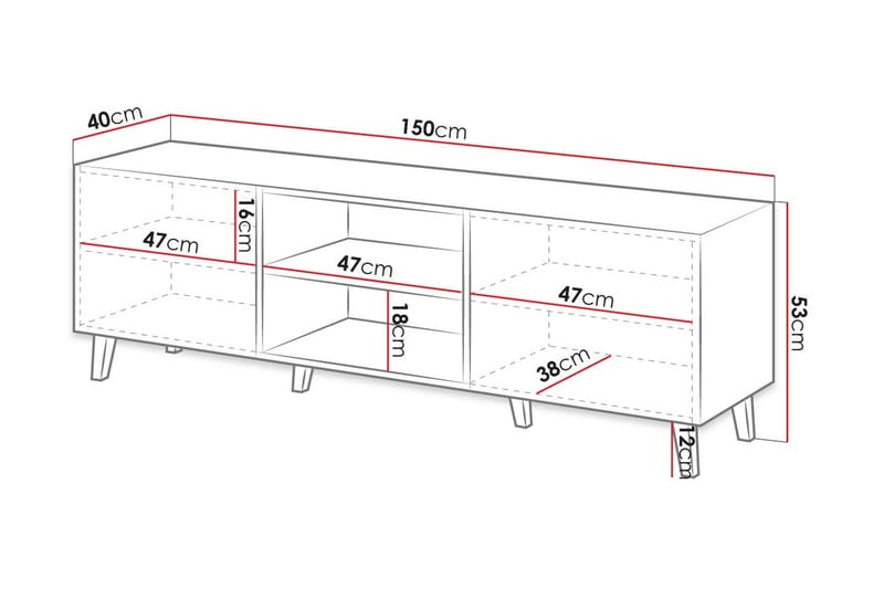 Juniskär Tv-bänk 40x52x150 cm - Svart - Möbler - Vardagsrum - Tv-möbler & mediamöbler - Tv-bänkar
