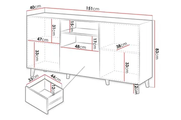 Juniskär Tv-bänk 40x82x150 cm - Svart - Möbler - Vardagsrum - Tv-möbler & mediamöbler - Tv-bänkar