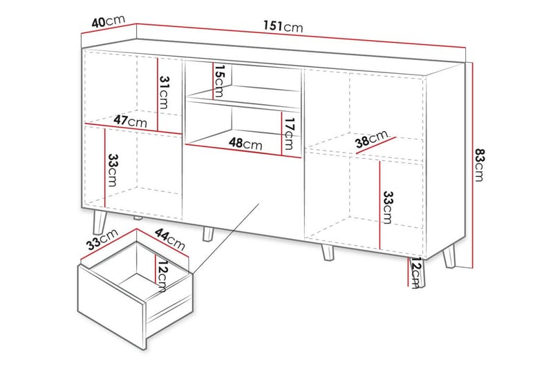 Juniskär Tv-bänk 40x82x150 cm - Svart - Möbler - Vardagsrum - Tv-möbler & mediamöbler - Tv-bänkar