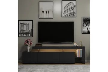 Jurukovo Golvstående TV Bänk 192 cm med Förvaring i Målat Trä - Antracit - Möbler - Vardagsrum - Tv-möbler & mediamöbler - Tv-bänkar