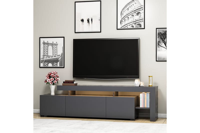 Jurukovo Tv-bänk 192 cm - Antracit - Möbler - Vardagsrum - Tv-möbler & mediamöbler - Tv-bänkar