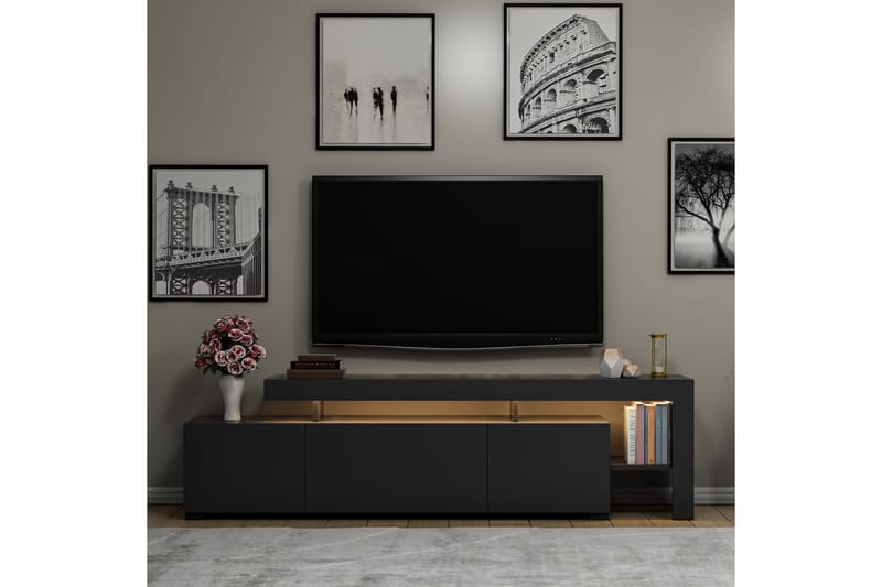 Jurukovo Tv-bänk 192 cm - Antracit - Möbler - Vardagsrum - Tv-möbler & mediamöbler - Tv-bänkar