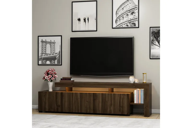 Jurukovo Tv-bänk 192x37 cm Brun - Hanah Home - Möbler - Vardagsrum - Tv-möbler & mediamöbler - Tv-bänkar