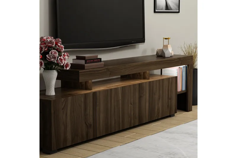 Jurukovo Tv-bänk 192x37 cm Brun - Hanah Home - Möbler - Vardagsrum - Tv-möbler & mediamöbler - Tv-bänkar