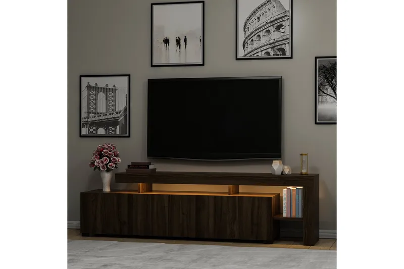 Jurukovo Tv-bänk 192x37 cm Brun - Hanah Home - Möbler - Vardagsrum - Tv-möbler & mediamöbler - Tv-bänkar