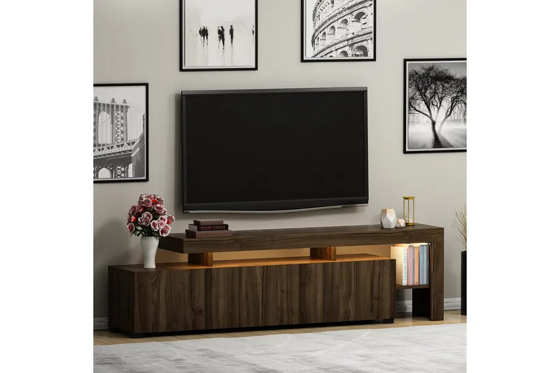 Jurukovo Tv-bänk 192x37 cm Brun - Hanah Home - Möbler - Vardagsrum - Tv-möbler & mediamöbler - Tv-bänkar
