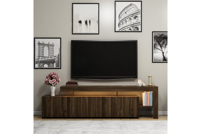JURUKOVO Tv-bänk 192x37 cm Brun - Möbler - Vardagsrum - Tv-möbler & mediamöbler - Tv-bänkar