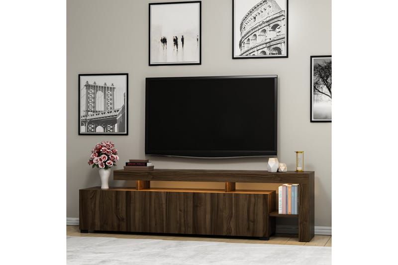 JURUKOVO Tv-bänk 192x37 cm Brun - Möbler - Vardagsrum - Tv-möbler & mediamöbler - Tv-bänkar