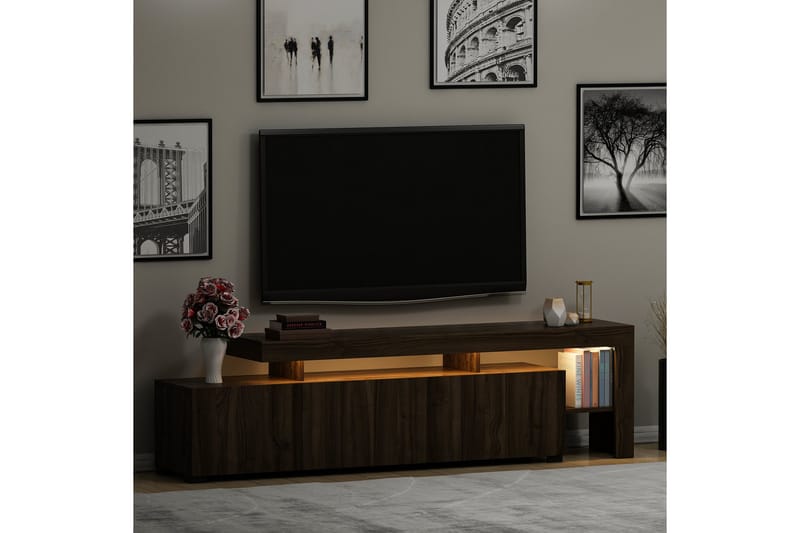 JURUKOVO Tv-bänk 192x37 cm Brun - Möbler - Vardagsrum - Tv-möbler & mediamöbler - Tv-bänkar