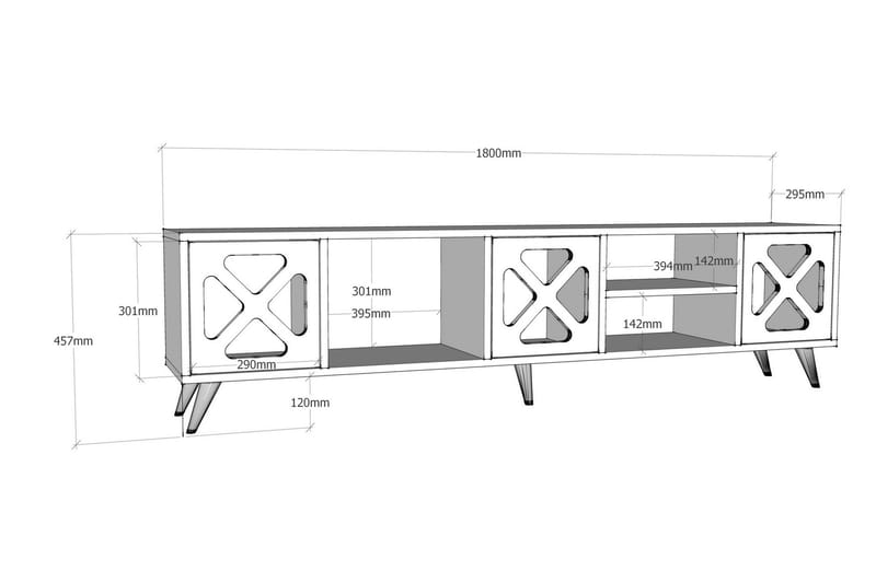 Kallboda TV-Bänk 180 cm - Vit/Grå - Möbler - Vardagsrum - Tv-möbler & mediamöbler - Tv-bänkar