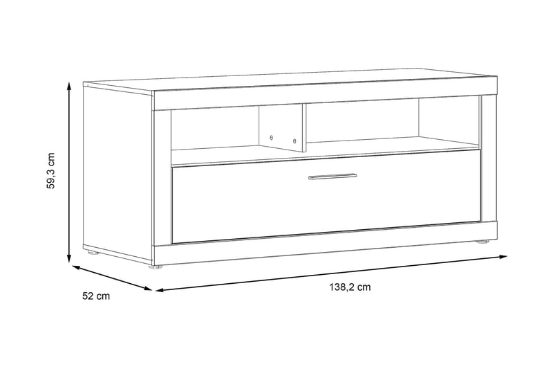 KALOYAN Vägghylla 22x133 cm Grå/Vit - Möbler - Vardagsrum - Tv-möbler & mediamöbler - Tv-bänkar