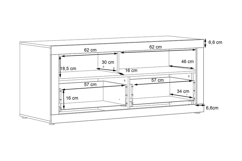 KALOYAN Vägghylla 22x133 cm Grå/Vit - Möbler - Vardagsrum - Tv-möbler & mediamöbler - Tv-bänkar