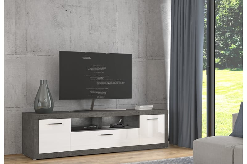 KALOYAN Vägghylla 22x194 cm Grå/Vit - Möbler - Vardagsrum - Tv-möbler & mediamöbler - Tv-bänkar