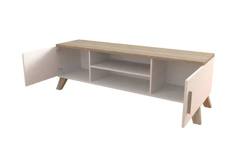 Kardos TV-bänk 160 cm - Vit/Ek - Möbler - Vardagsrum - Tv-möbler & mediamöbler - Tv-bänkar