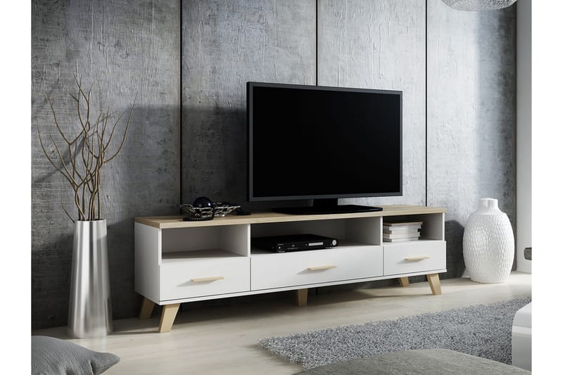 Kardos TV-bänk 180 cm i Ek - Vit|Beige - Möbler - Vardagsrum - Tv-möbler & mediamöbler - Tv-bänkar
