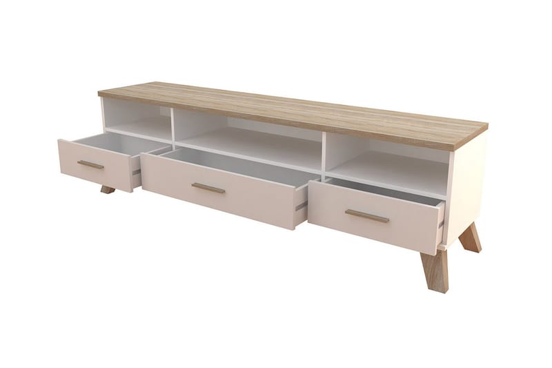 Kardos TV-bänk 180 cm i Ek - Vit|Beige - Möbler - Vardagsrum - Tv-möbler & mediamöbler - Tv-bänkar