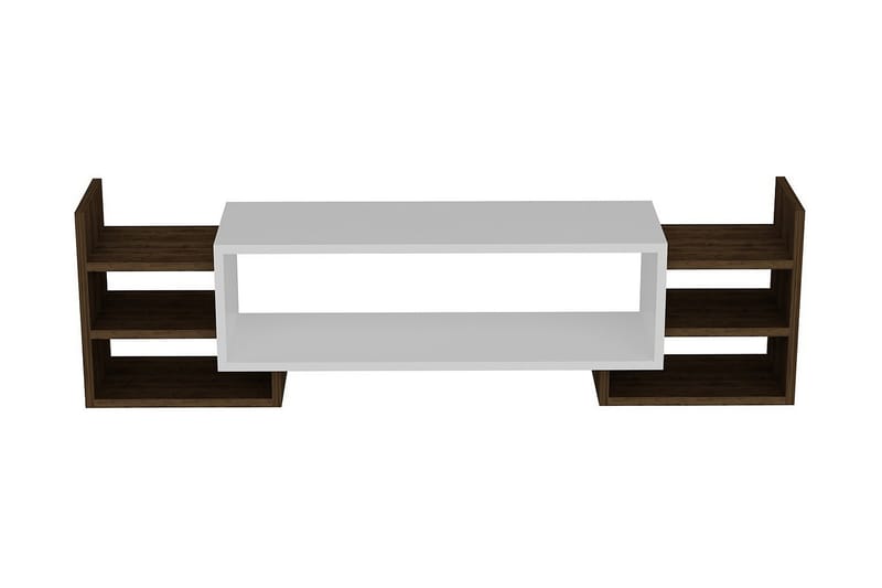 KELLY Tv-bänk 90 cm Vit/Valnöt - Vit/Valnöt - Möbler - Vardagsrum - Tv-möbler & mediamöbler - Tv-bänkar