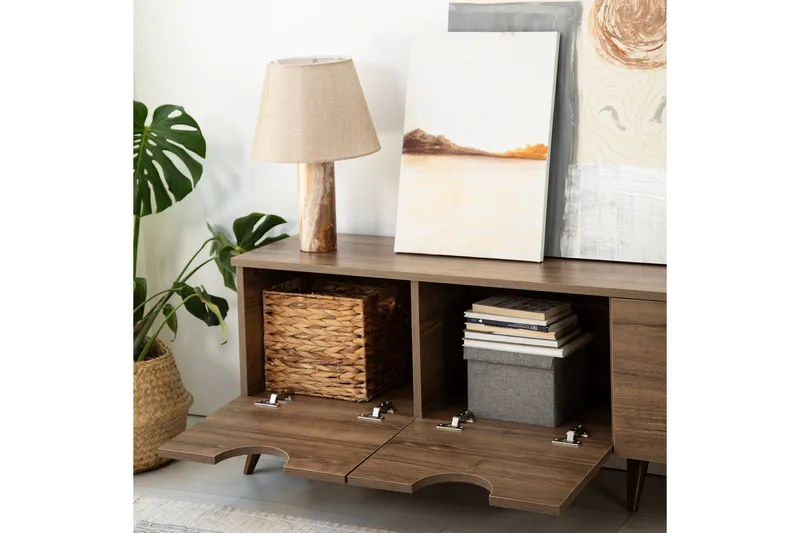 Khalidur Tv-bänk 180 cm - Valnöt - Möbler - Vardagsrum - Tv-möbler & mediamöbler - Tv-bänkar