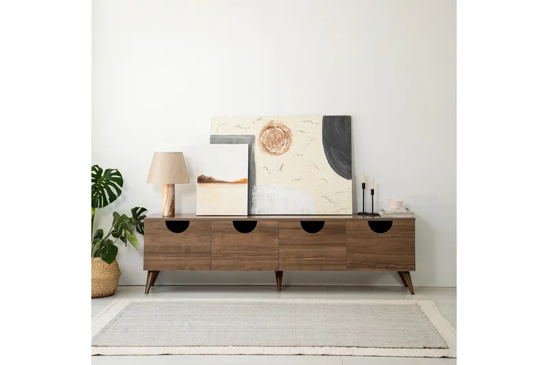 Khalidur Tv-bänk 180 cm - Valnöt - Möbler - Vardagsrum - Tv-möbler & mediamöbler - Tv-bänkar