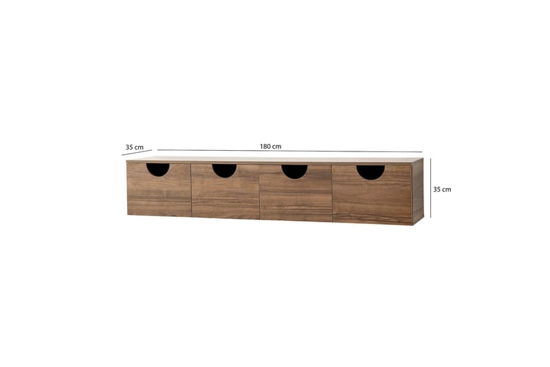 Khalidur Tv-bänk 180 cm - Valnöt - Möbler - Vardagsrum - Tv-möbler & mediamöbler - Tv-bänkar