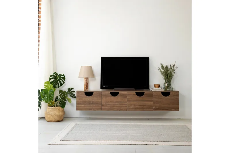 Khalidur Tv-bänk 180 cm - Valnöt - Möbler - Vardagsrum - Tv-möbler & mediamöbler - Tv-bänkar