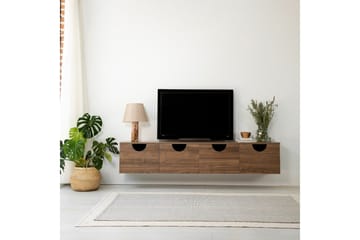 Khalidur Vägghängd Tv Bänk 180 cm med Förvaring i Valnöt - Brun - Möbler - Vardagsrum - Tv-möbler & mediamöbler - Tv-bänkar