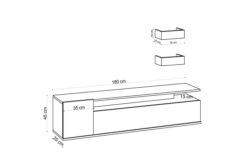 KHOXHAM Tv-bänk 180 cm Natur/Vit - Möbler - Vardagsrum - Tv-möbler & mediamöbler - Tv-bänkar
