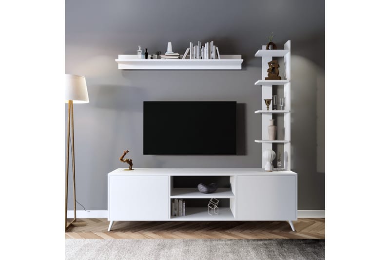 KOLEJI Tv-bänk 180 cm Vit - Möbler - Vardagsrum - Tv-möbler & mediamöbler - Tv-bänkar