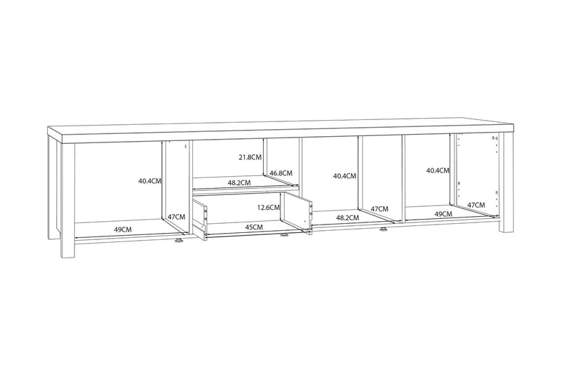 Konitsa Tv-bänk 210 cm - Brun/Svart - Möbler - Vardagsrum - Tv-möbler & mediamöbler - Tv-bänkar