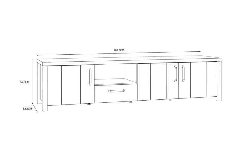 Konitsa Tv-bänk 210 cm - Brun/Svart - Möbler - Vardagsrum - Tv-möbler & mediamöbler - Tv-bänkar