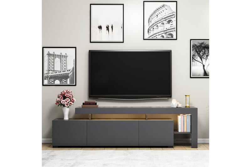 KUZOVO Tv-bänk 192 cm Antracit - Möbler - Vardagsrum - Tv-möbler & mediamöbler - Tv-bänkar