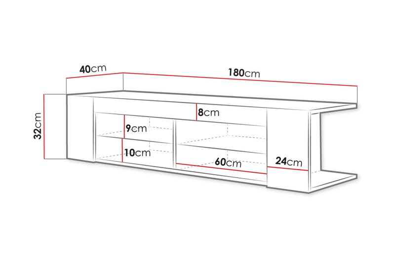 LACASA TV-bänk 180 cm Ek - Ek - Möbler - Vardagsrum - Tv-möbler & mediamöbler - Tv-bänkar