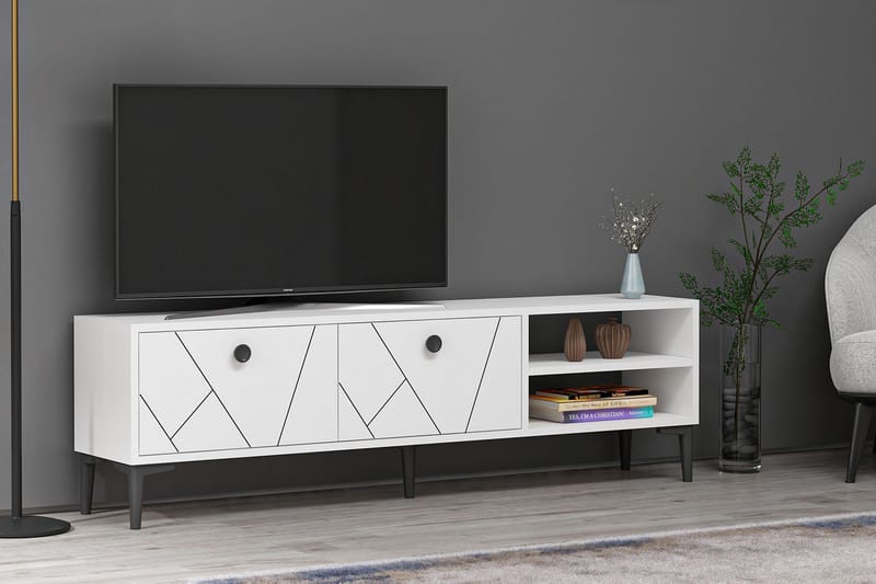 LAROY Tv-bänk 150 cm Vit - Möbler - Vardagsrum - Tv-möbler & mediamöbler - Tv-bänkar